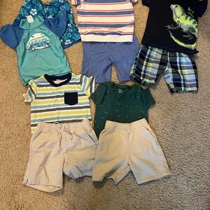 Striped and Solid Kids Matching Set - Blue and Tan